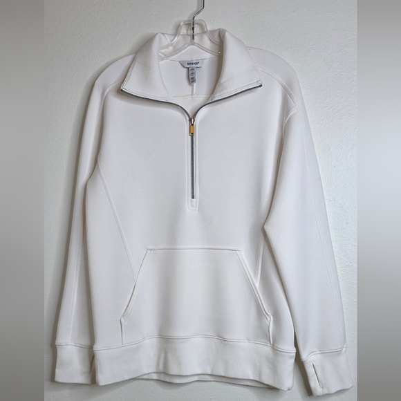 Spanx AirEssentials Half-Zip Pullover | XS (Fits Oversized) | Cloud White - Picture 8 of 8